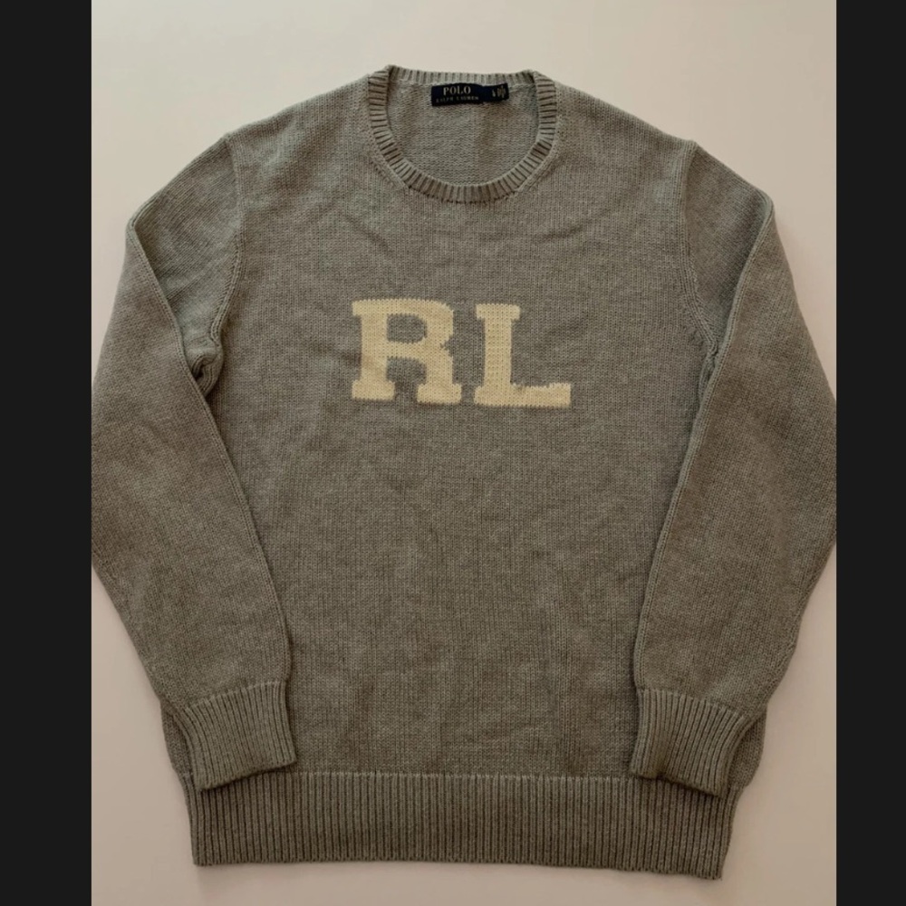 Polo by Ralph Lauren Olive-Gray RL Crewneck Sweater